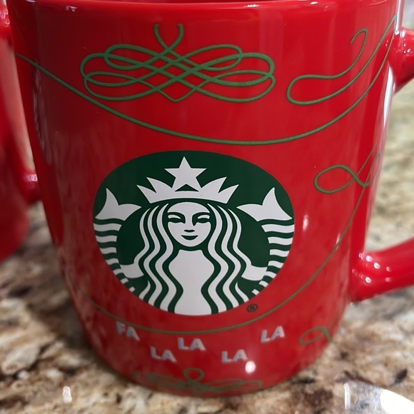Starbucks Coffee Mug Set 12 fl oz 2020 Christmas Red FA LA LA LA LA Holiday - Picture 2 of 6